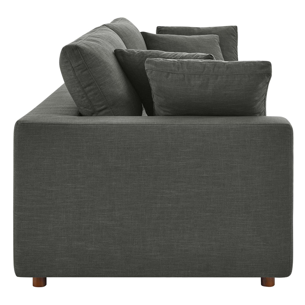 Commix Down Filled Overstuffed Sofa in Gray