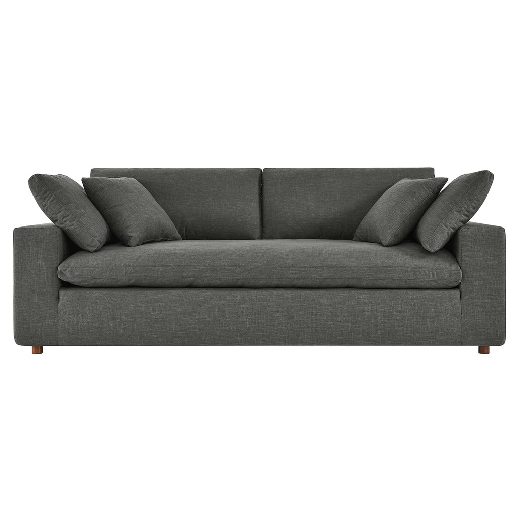 Commix Down Filled Overstuffed Sofa in Gray
