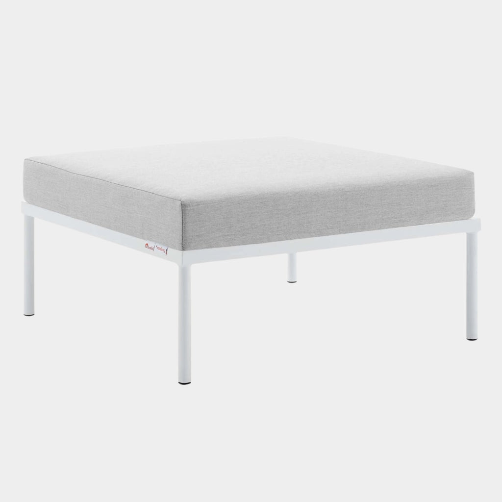 Harmony Sunbrella® Outdoor Patio Aluminum Ottoman in Gray