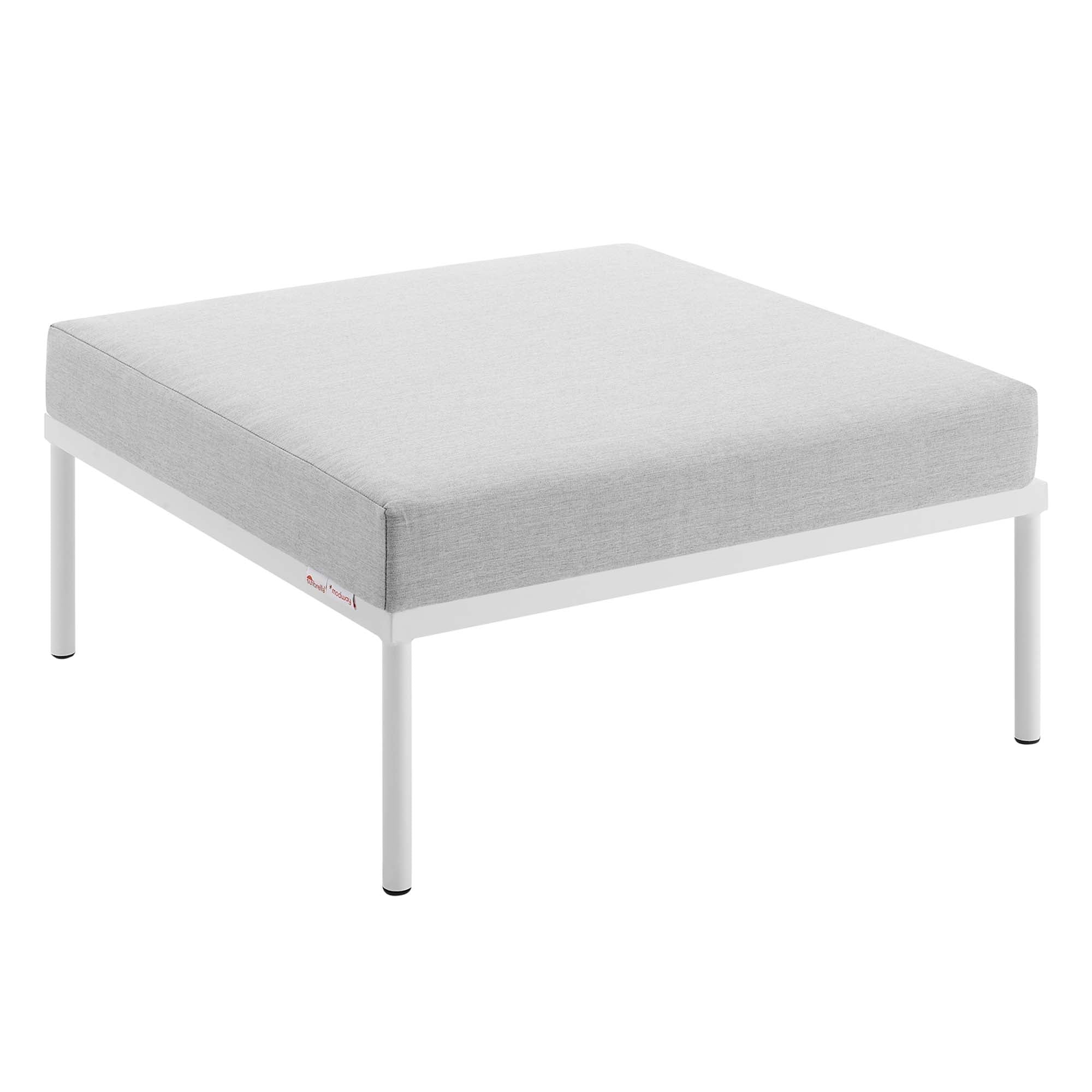 Harmony Sunbrella® Outdoor Patio Aluminum Ottoman in Gray