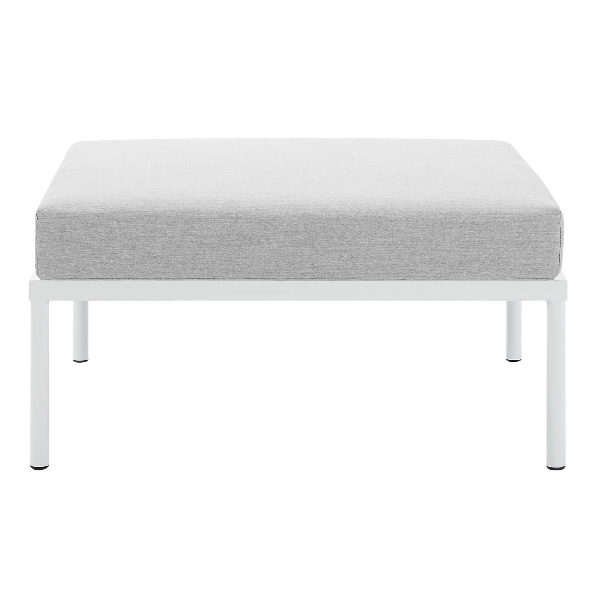 Harmony Sunbrella® Outdoor Patio Aluminum Ottoman in Gray