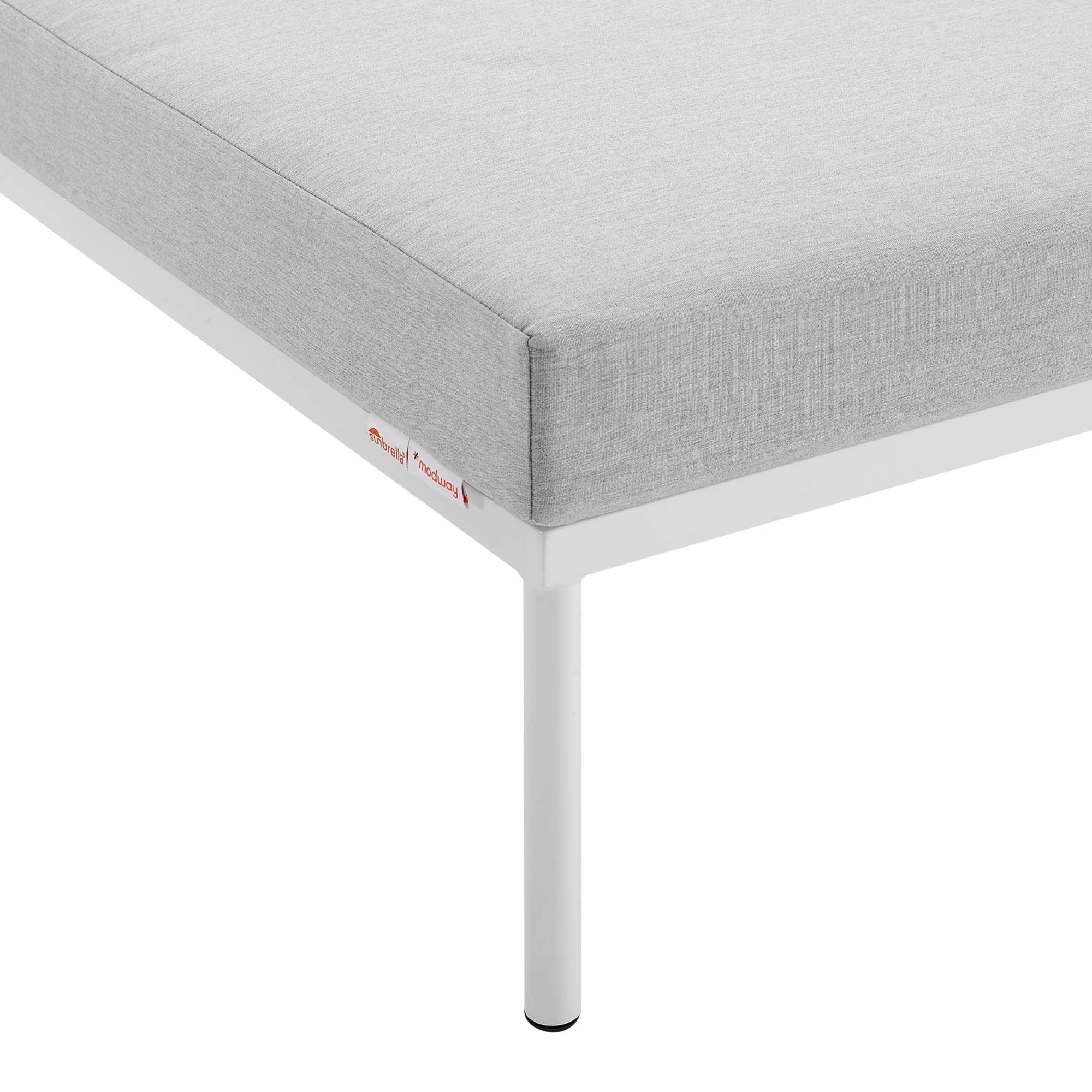 Harmony Sunbrella® Outdoor Patio Aluminum Ottoman in Gray