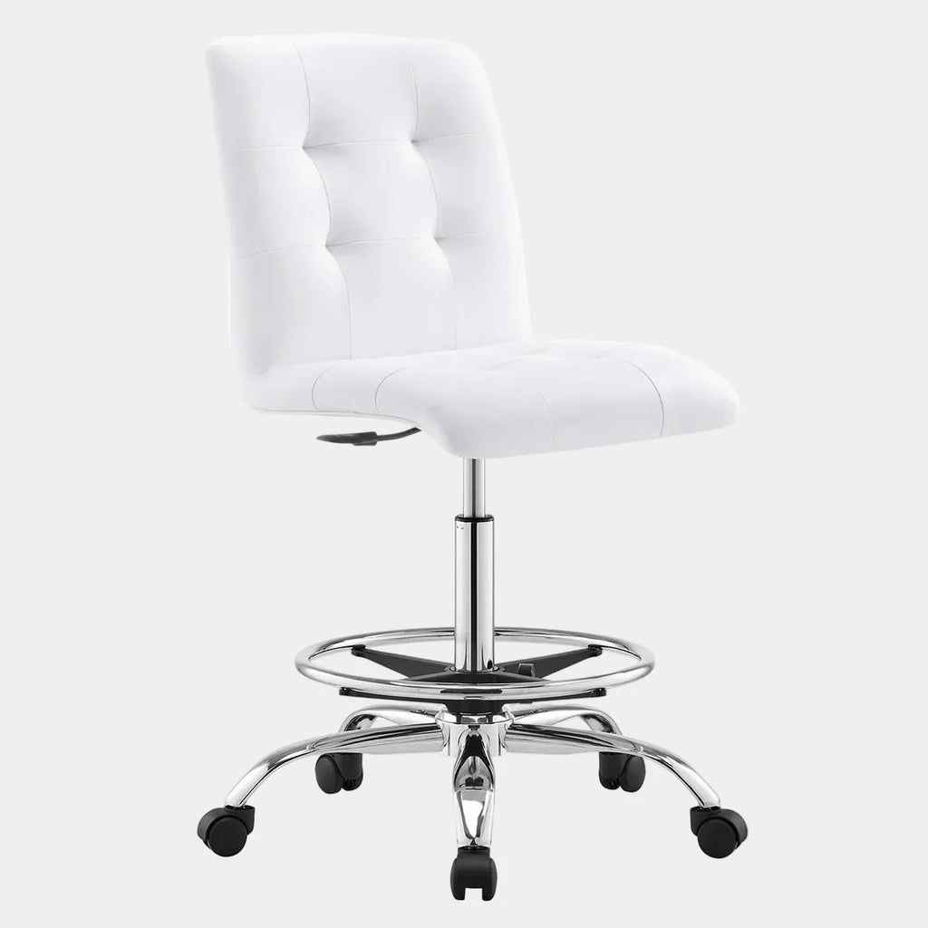 Prim Armless Vegan Leather Drafting Chair