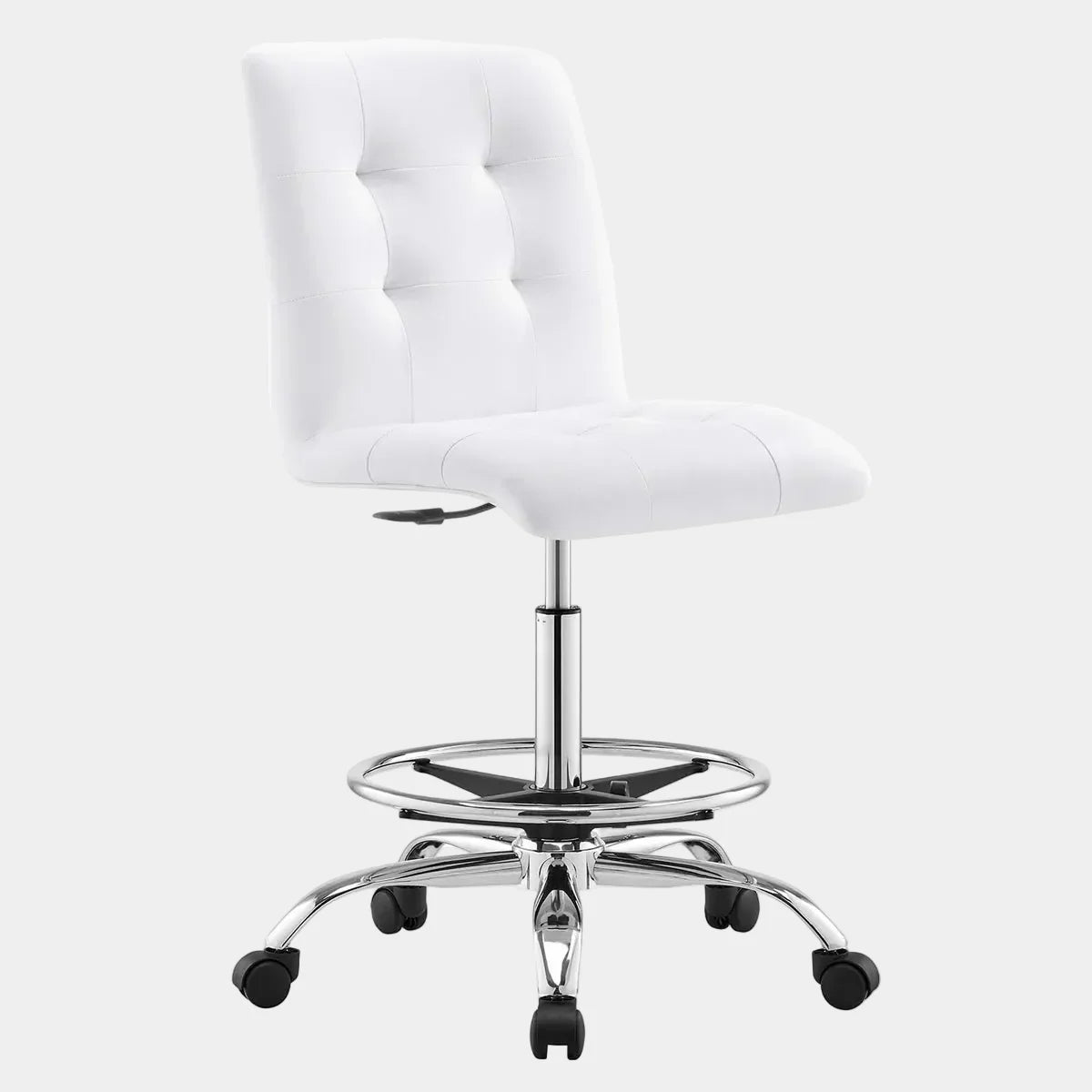 Prim Armless Vegan Leather Drafting Chair