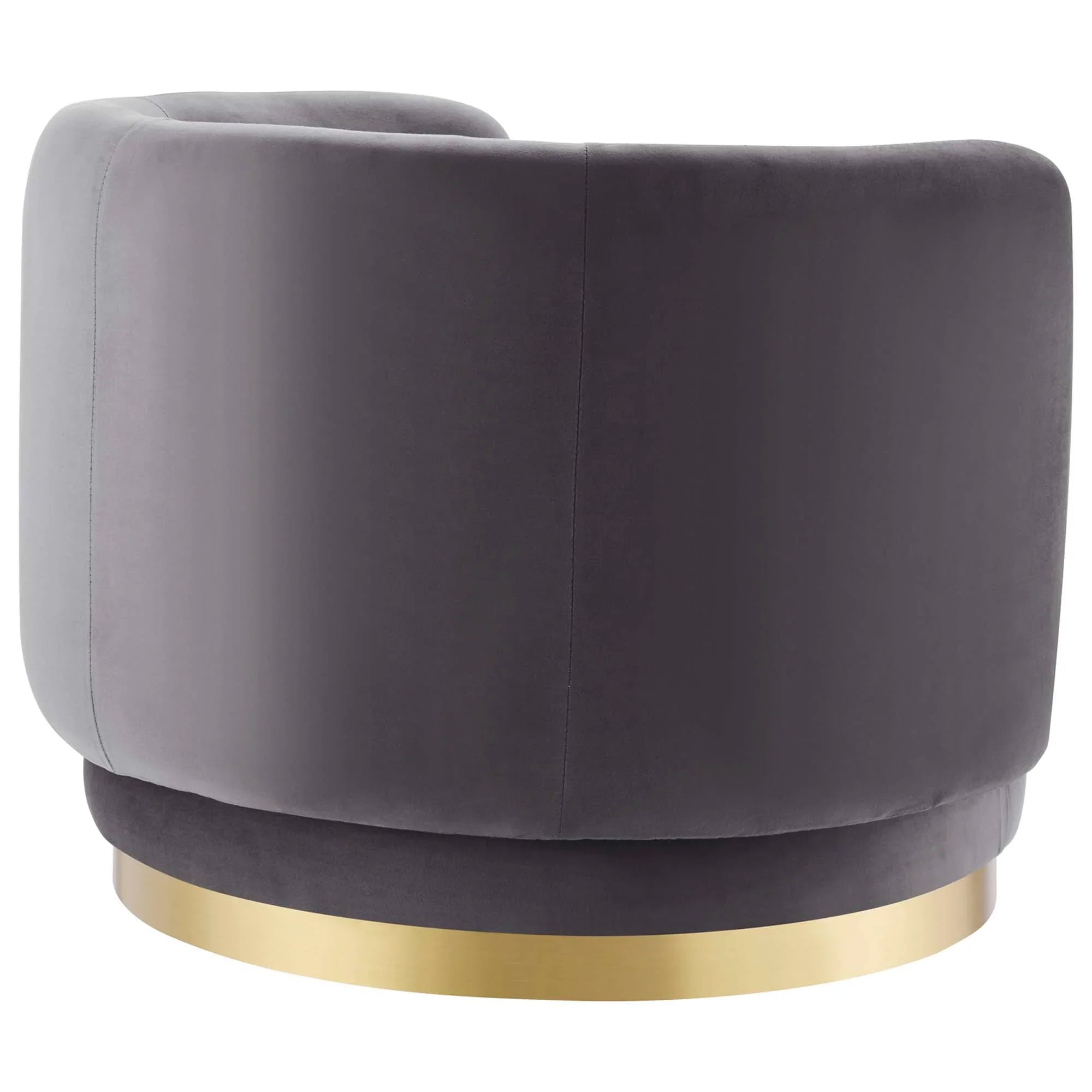 Relish Performance Velvet Swivel Chair in Gold Gray
