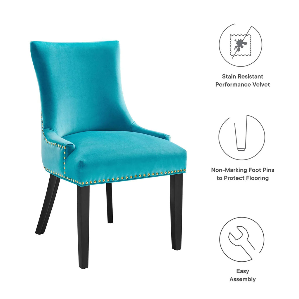 Marquis Performance Velvet Dining Chairs Set of 2