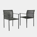 Lagoon Outdoor Patio Dining Armchairs Set of 2 in Charcoal
