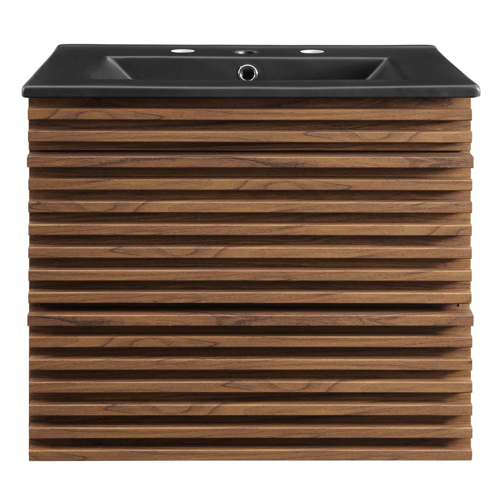 Render Wall-Mount Bathroom Vanity with Black Basin Included