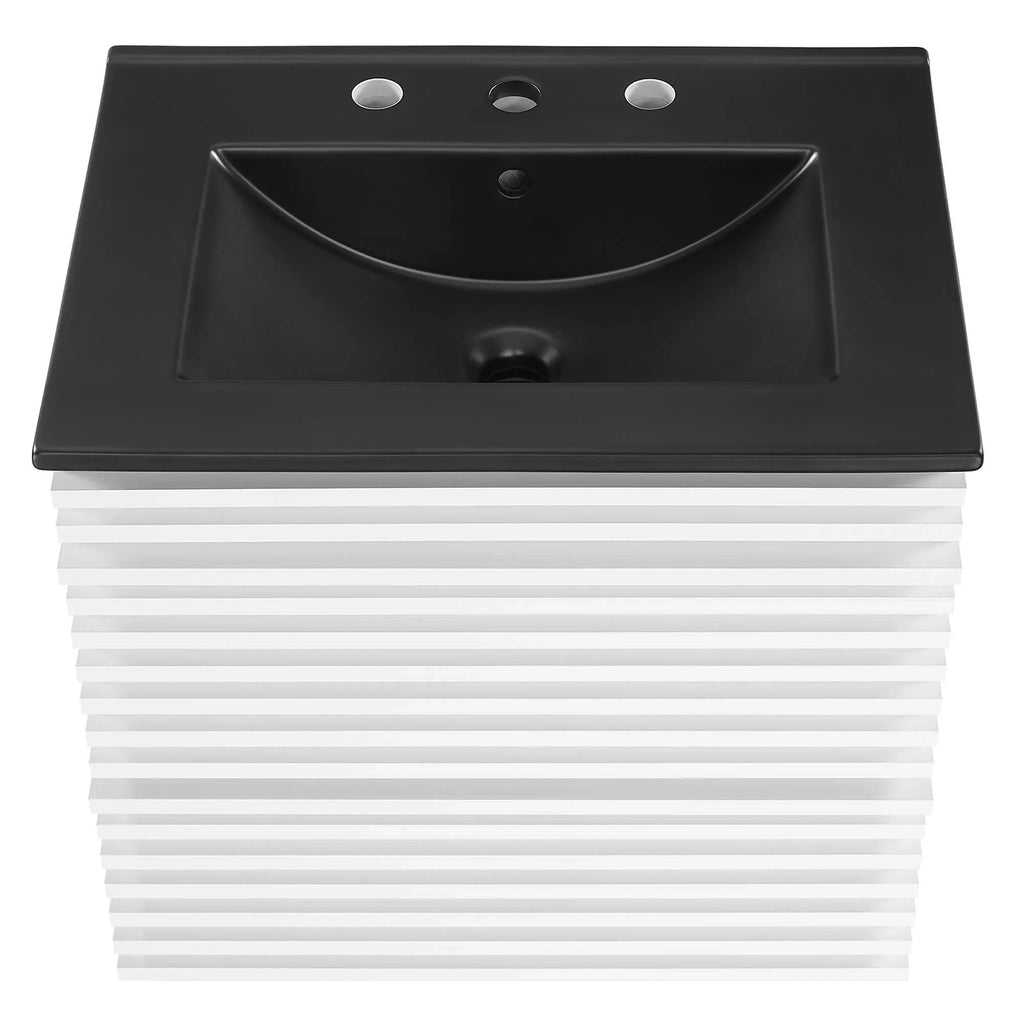 Render Wall-Mount Bathroom Vanity with Black Basin Included