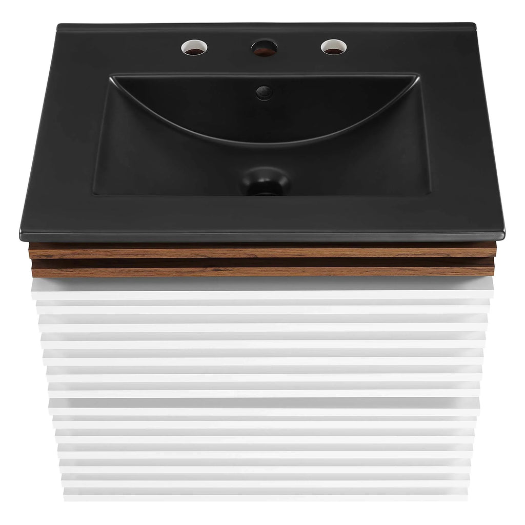 Render Wall-Mount Bathroom Vanity with Black Basin Included