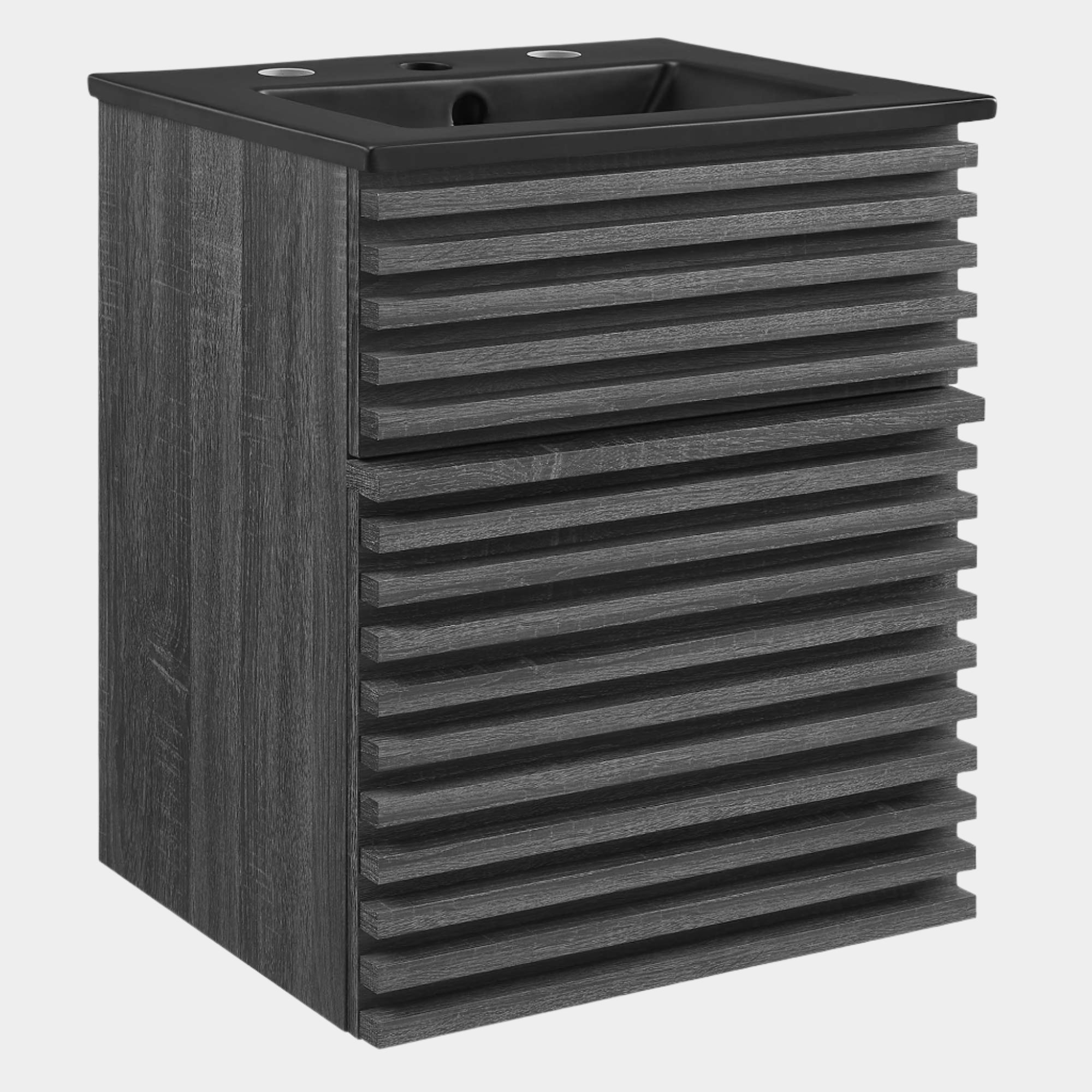 Render Wall-Mount Bathroom Vanity with Black Basin Included