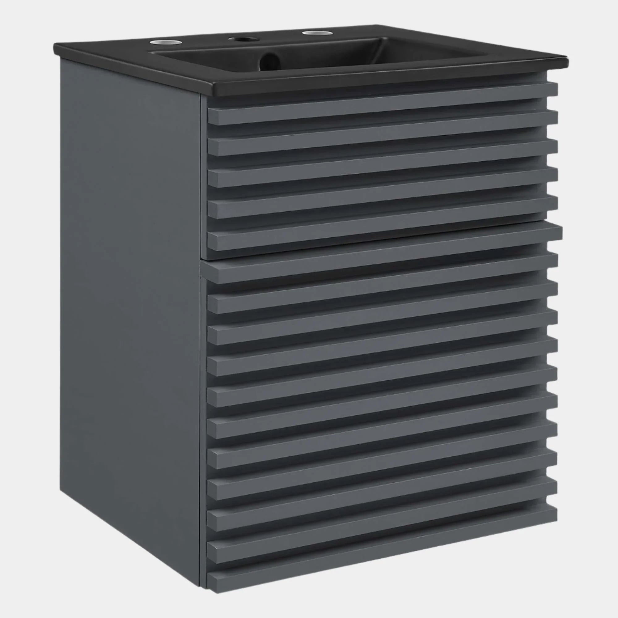 Render Wall-Mount Bathroom Vanity with Black Basin Included