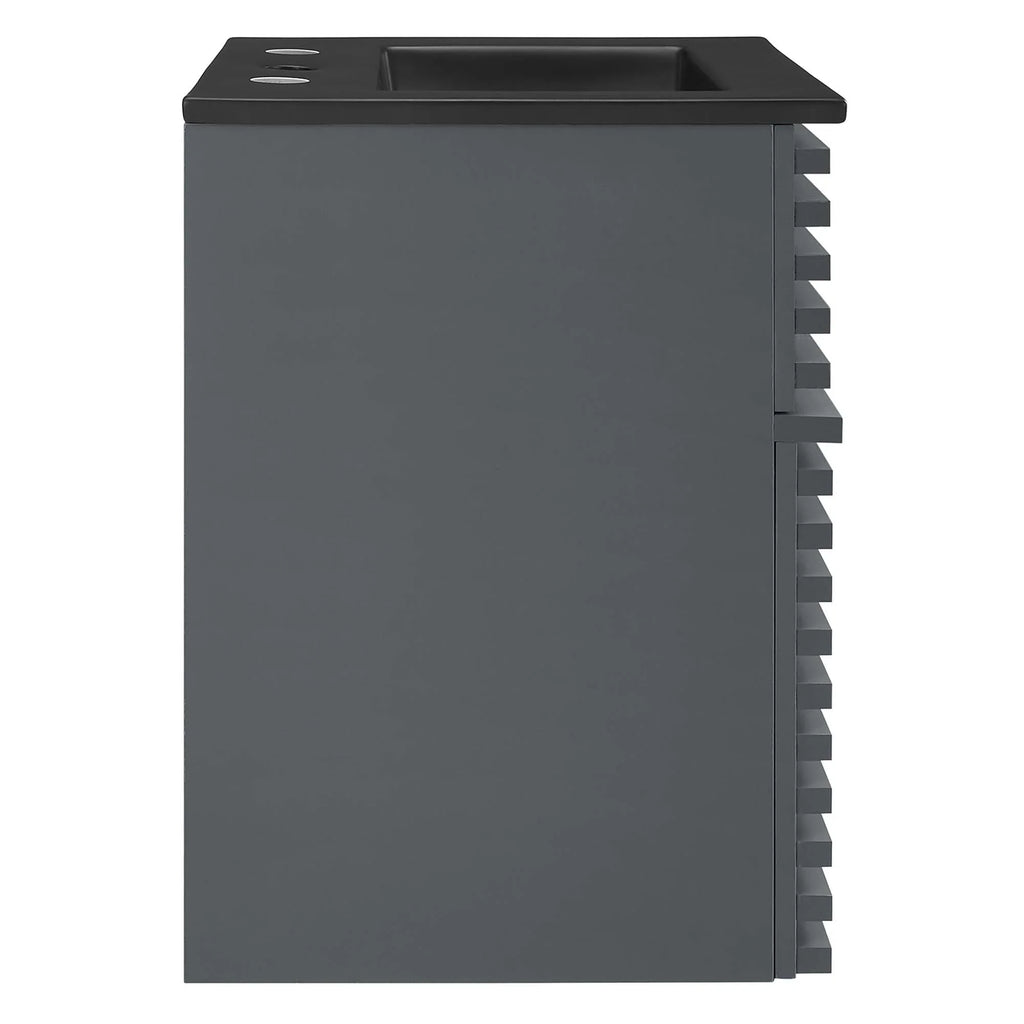Render Wall-Mount Bathroom Vanity with Black Basin Included