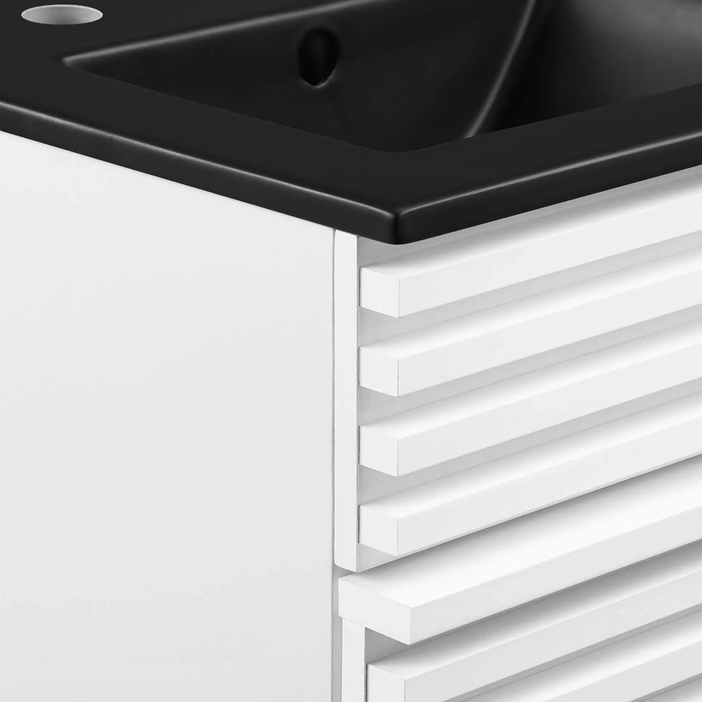 Render Bathroom Vanity with Black Basin Included