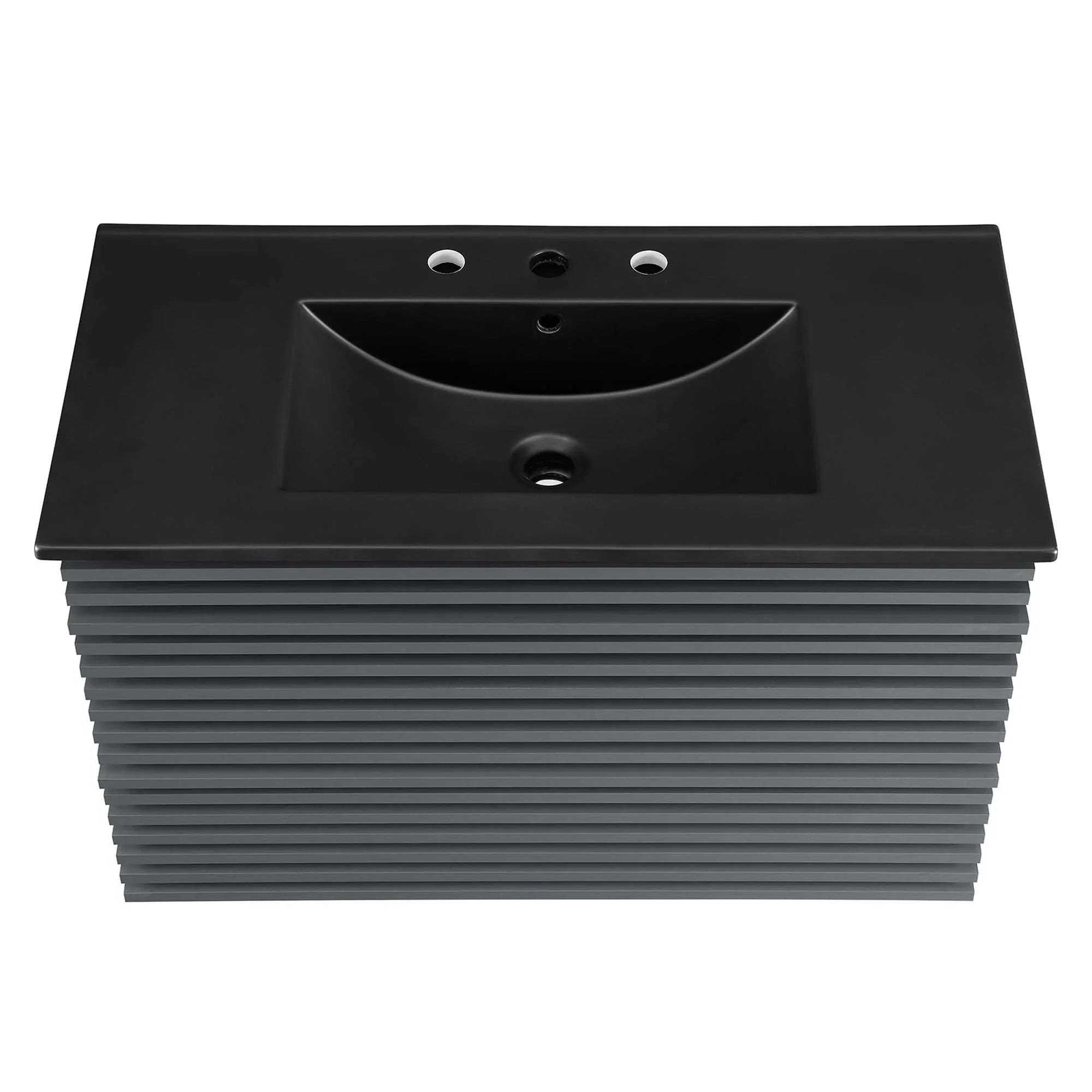 Render Wall-Mount Bathroom Vanity with Black Basin Included