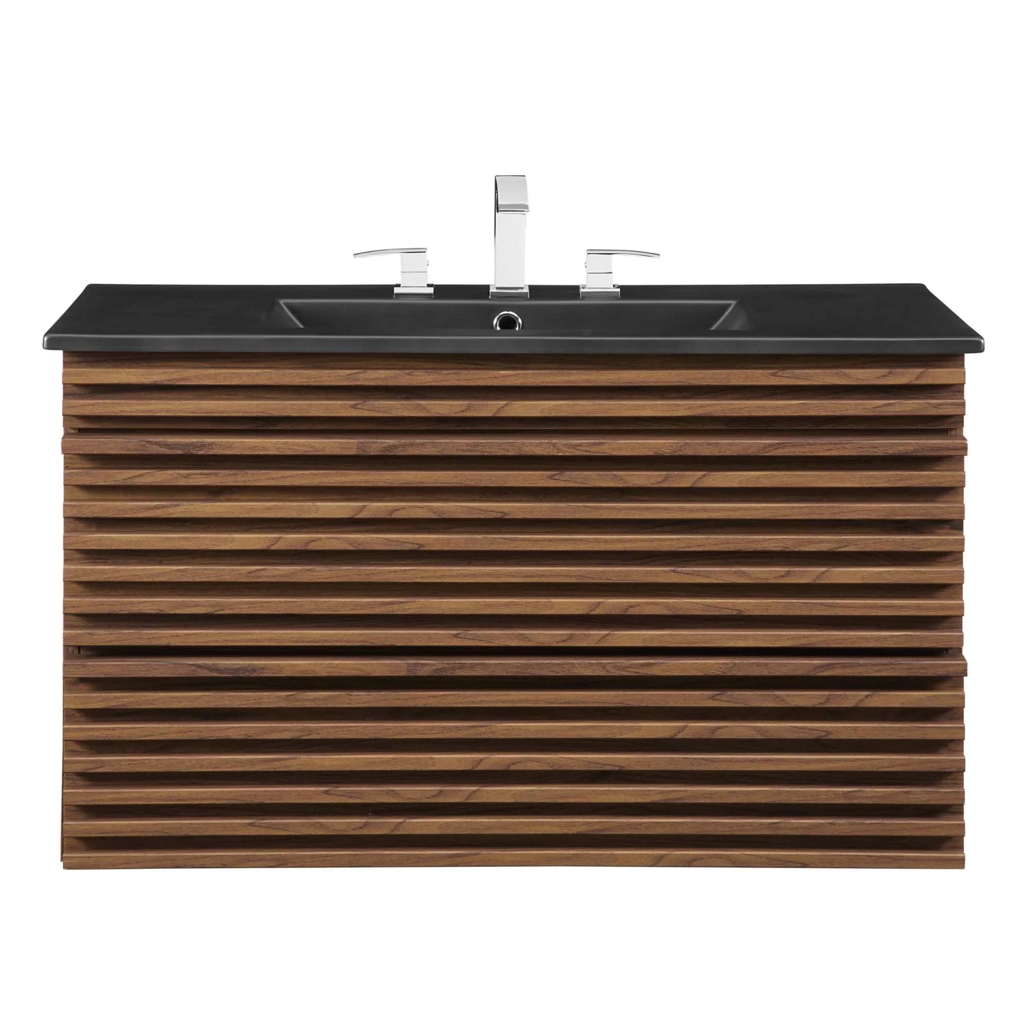 Render Wall-Mount Bathroom Vanity with Black Basin Included