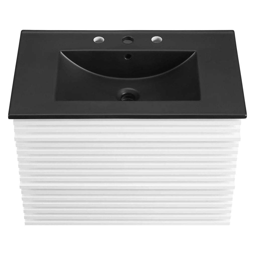 Render Wall-Mount Bathroom Vanity with Black Basin Included