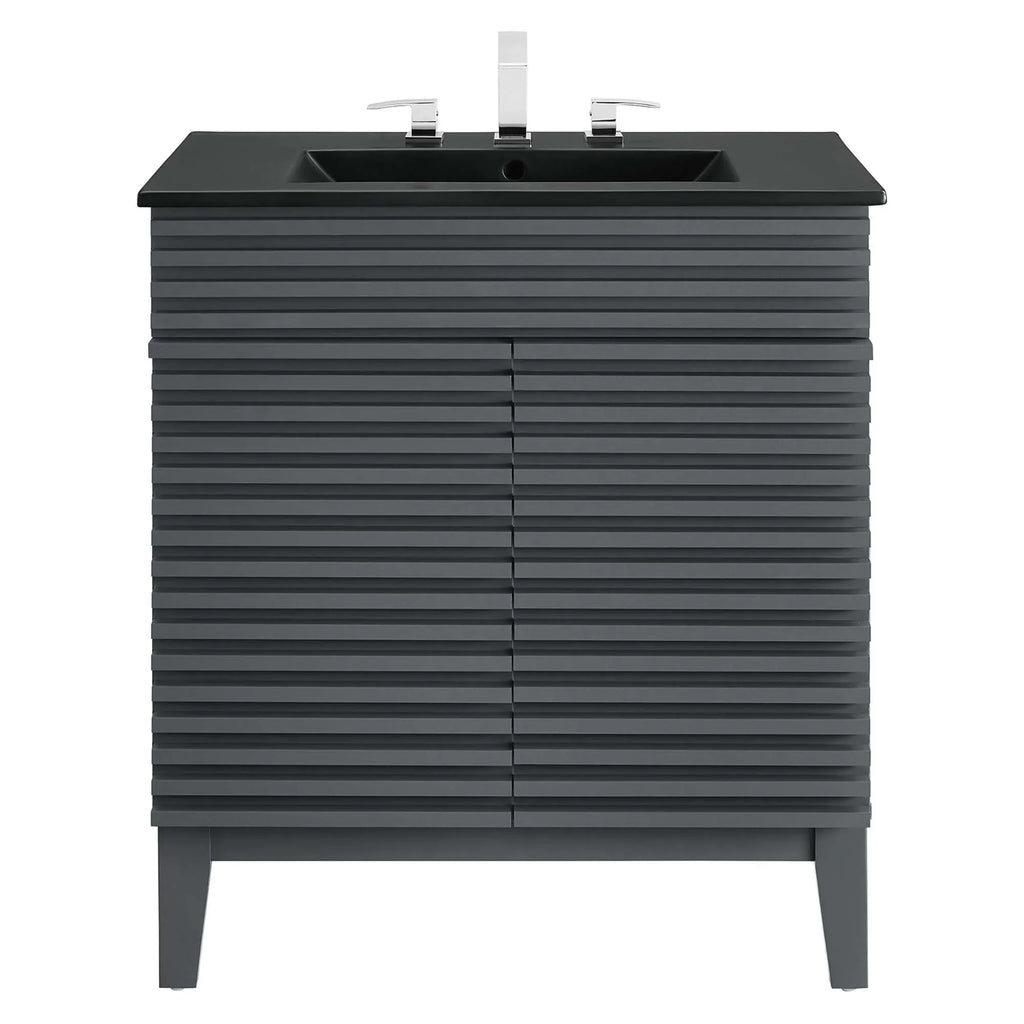 Render Bathroom Vanity with Black Basin Included