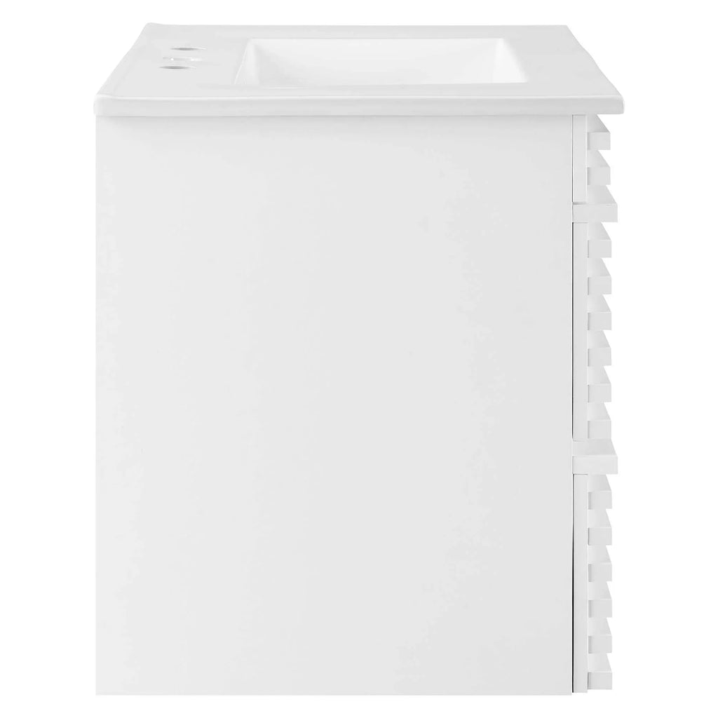 Render Wall-Mount Bathroom Vanity with White Basin Included