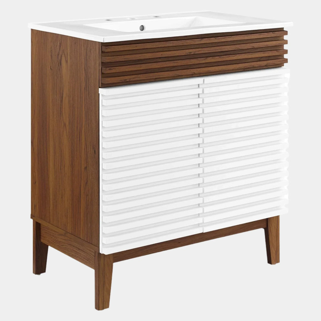 Render Bathroom Vanities with White Basin Included