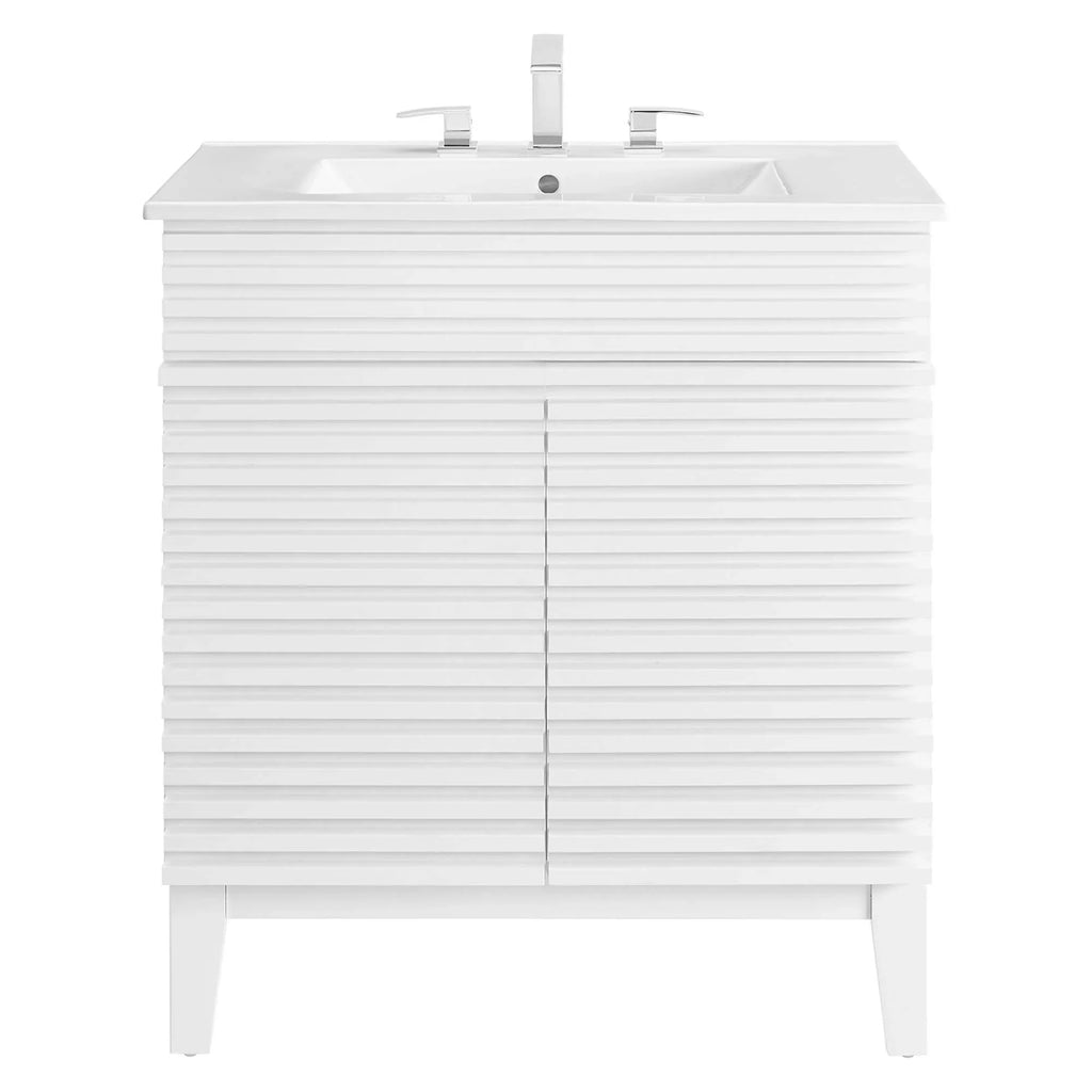 Render Bathroom Vanities with White Basin Included