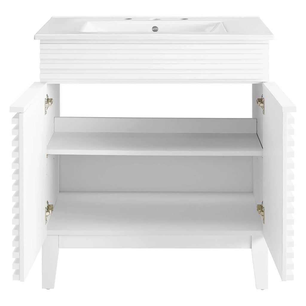 Render Bathroom Vanities with White Basin Included
