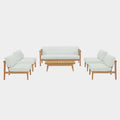 Bayport 6 Piece Outdoor Patio Teak Set in Natural White