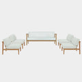 Bayport 5 Piece Outdoor Patio Teak Set in Natural White