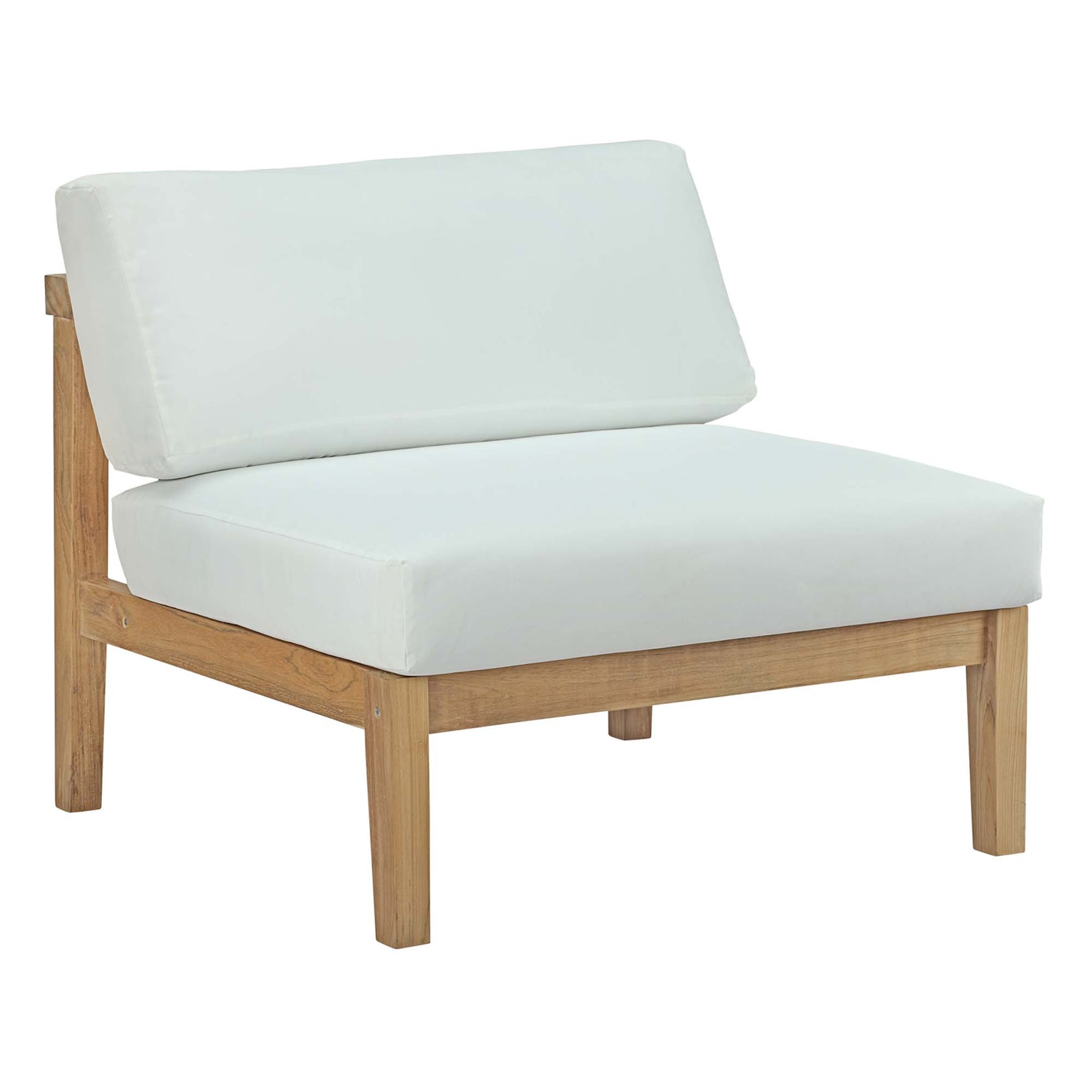 Bayport 5 Piece Outdoor Patio Teak Set in Natural White