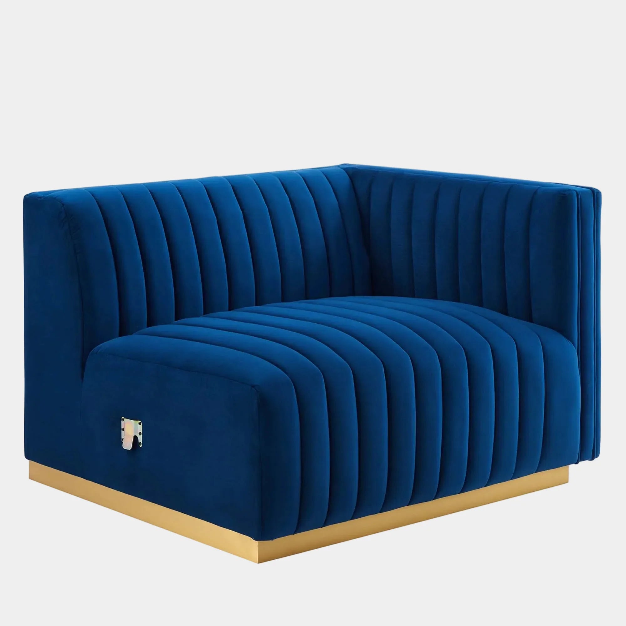 Conjure Channel Tufted Performance Velvet Right-Arm Chair