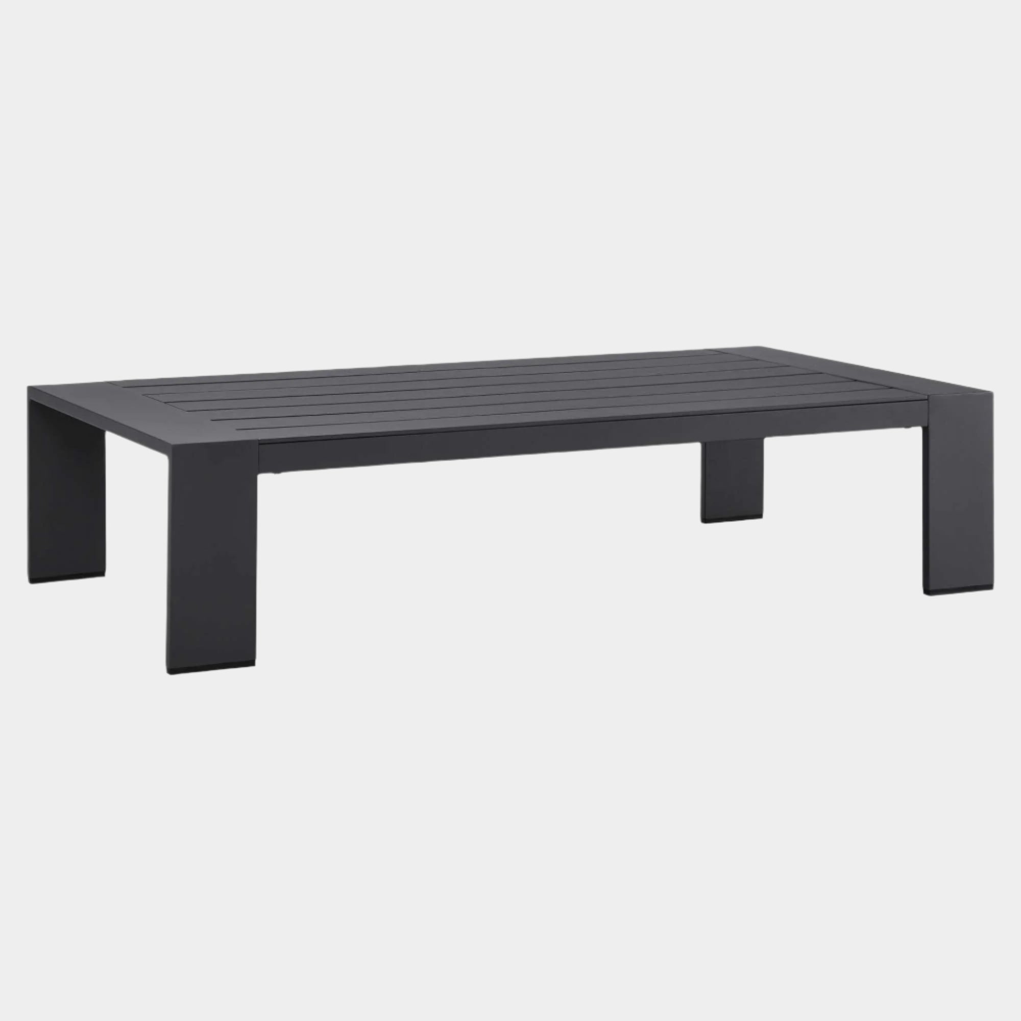 Tahoe Outdoor Patio Powder-Coated Aluminum Coffee Table in Gray