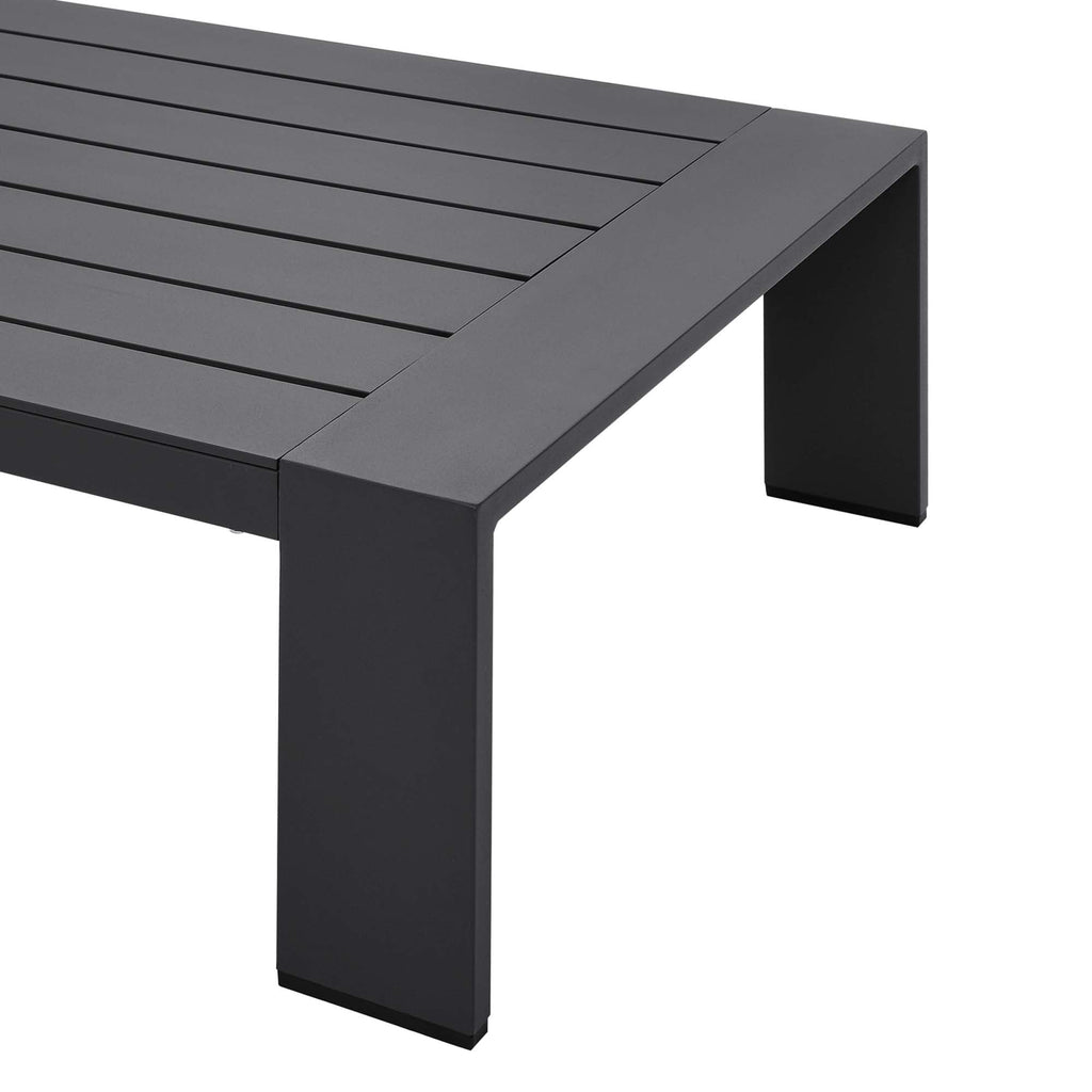 Tahoe Outdoor Patio Powder-Coated Aluminum Coffee Table in Gray