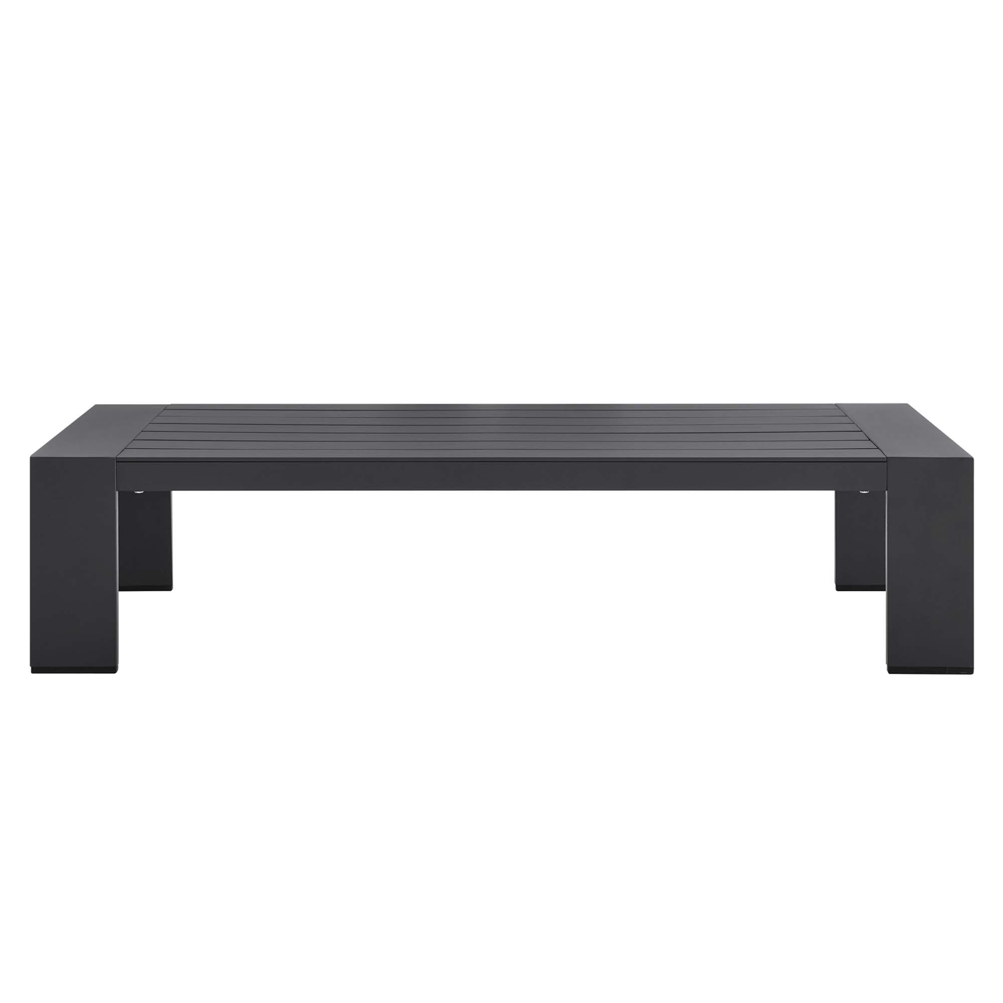 Tahoe Outdoor Patio Powder-Coated Aluminum Coffee Table in Gray