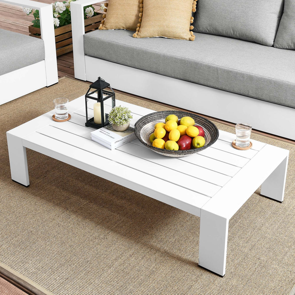Tahoe Outdoor Patio Powder-Coated Aluminum Coffee Table in Gray