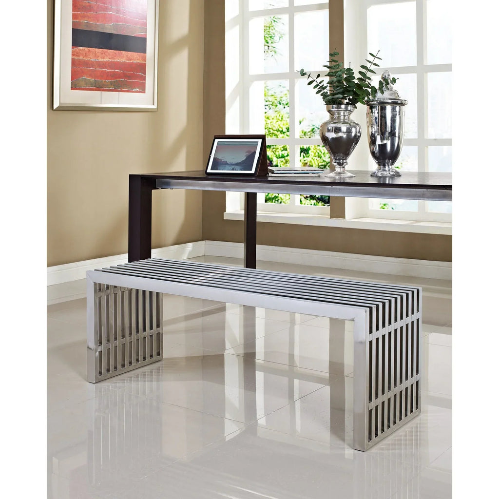 Gridiron Large Stainless-Steel Bench