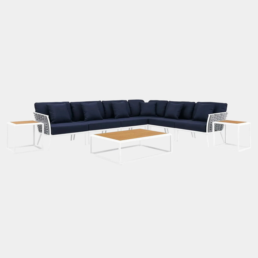 Stance 9 Piece Aluminum Outdoor Patio Aluminum Sectional Sofa Set