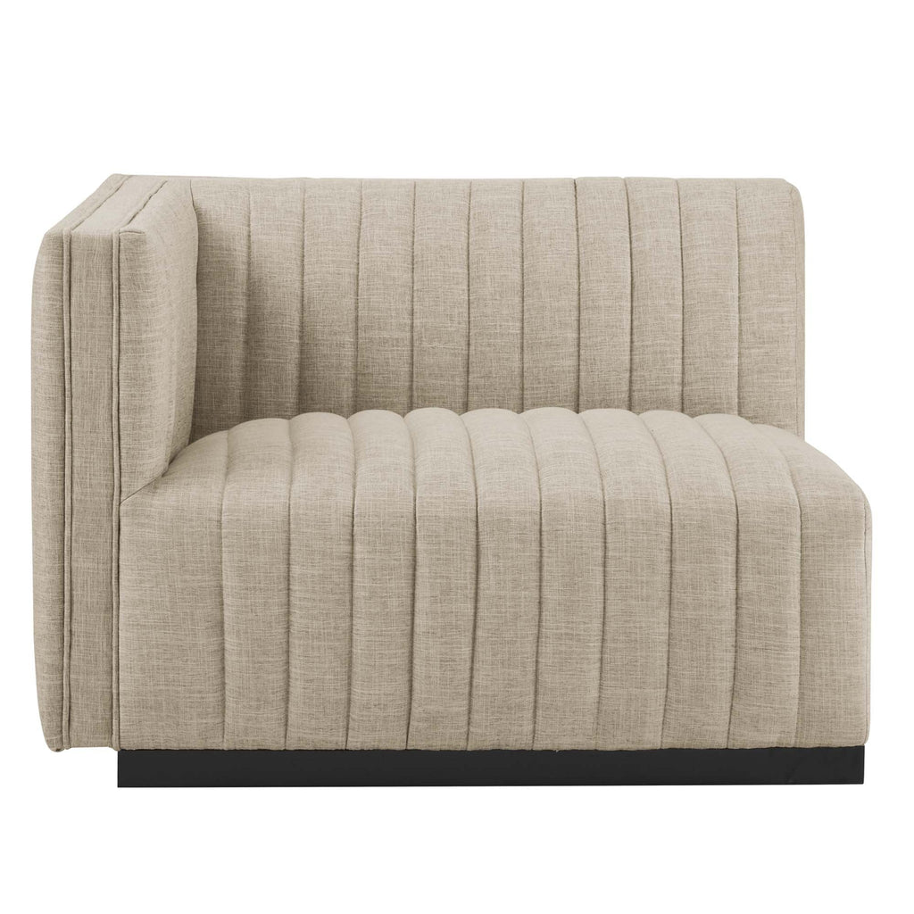 Conjure 4-Piece Channel Tufted Upholstered Fabric L-Shaped Sectional