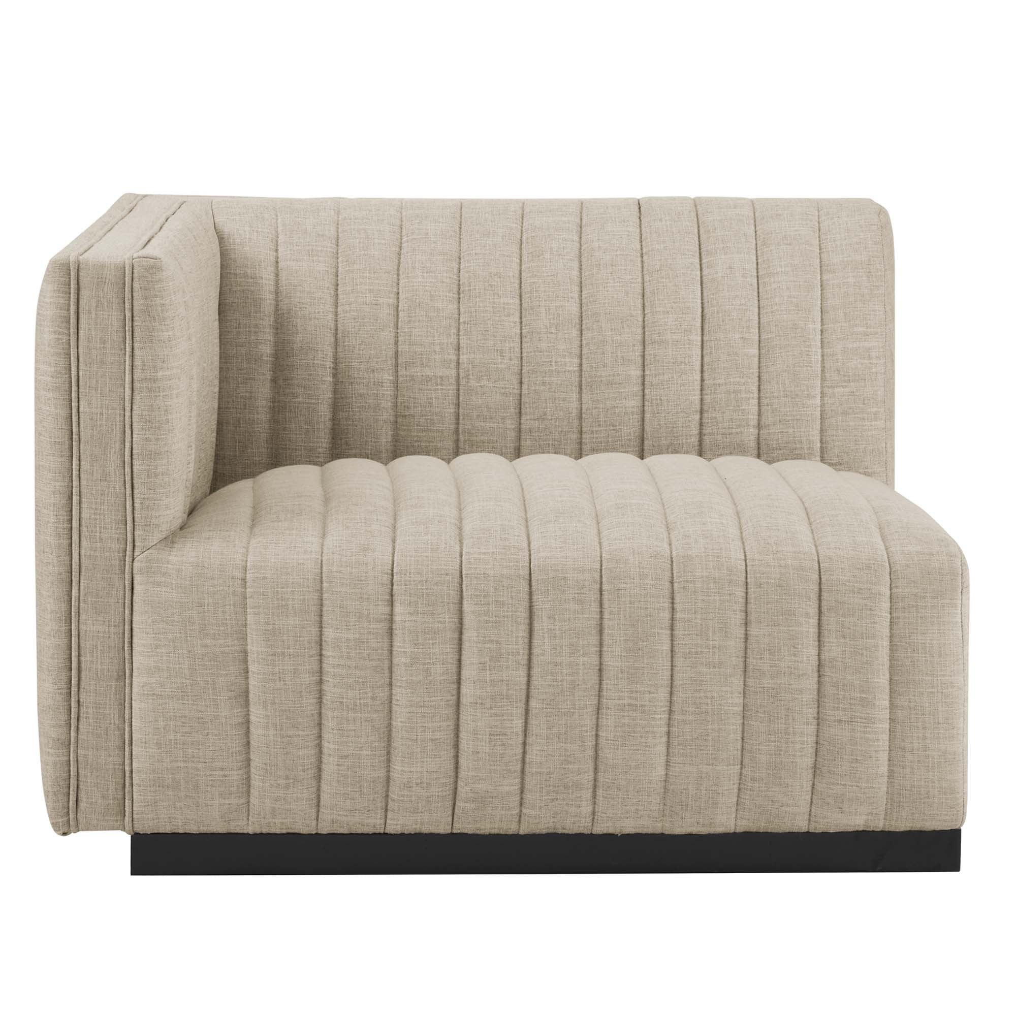 Conjure 6-Piece Channel Tufted Upholstered Fabric U-Shaped Sectional