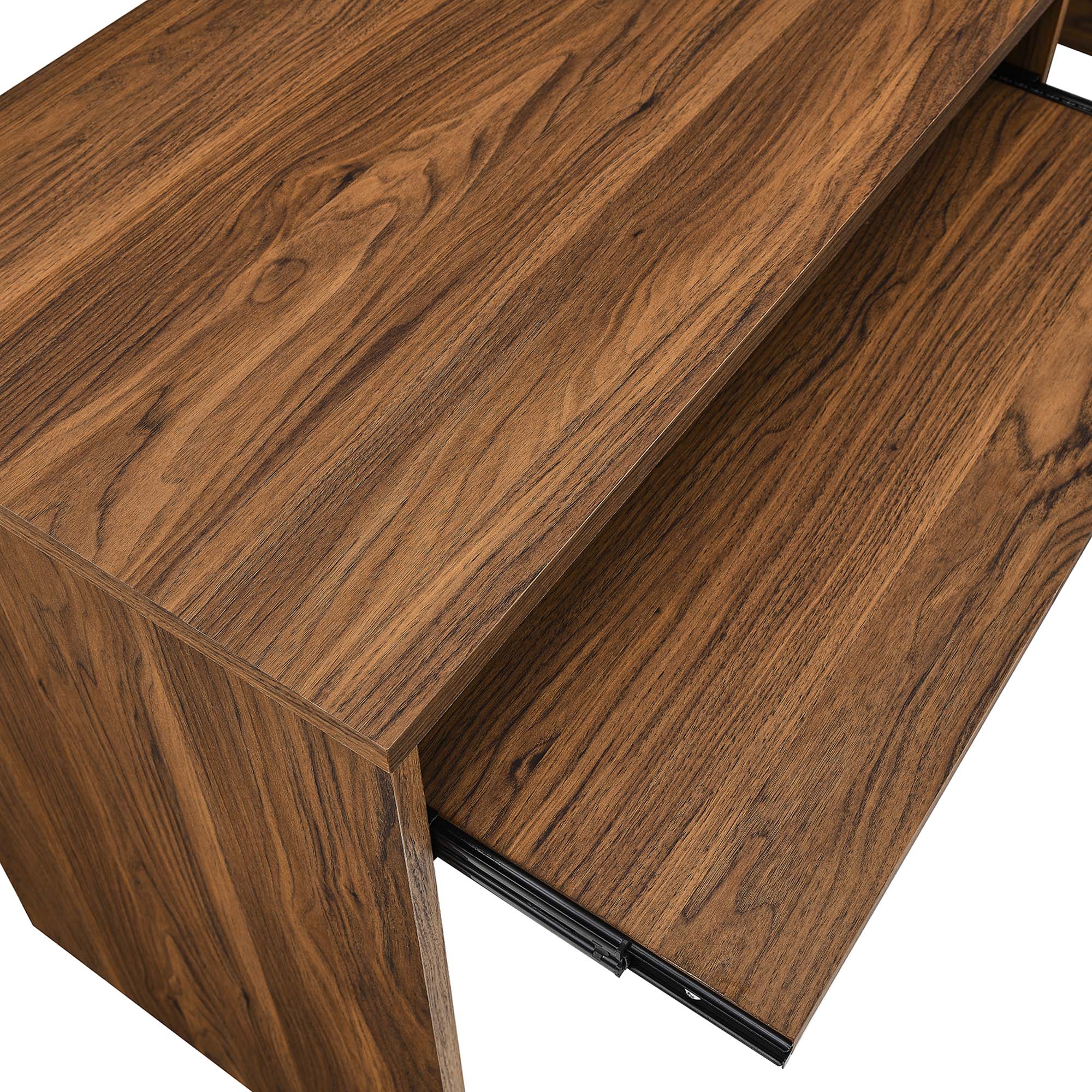 Render Wood Desk and File Cabinet Set in Walnut