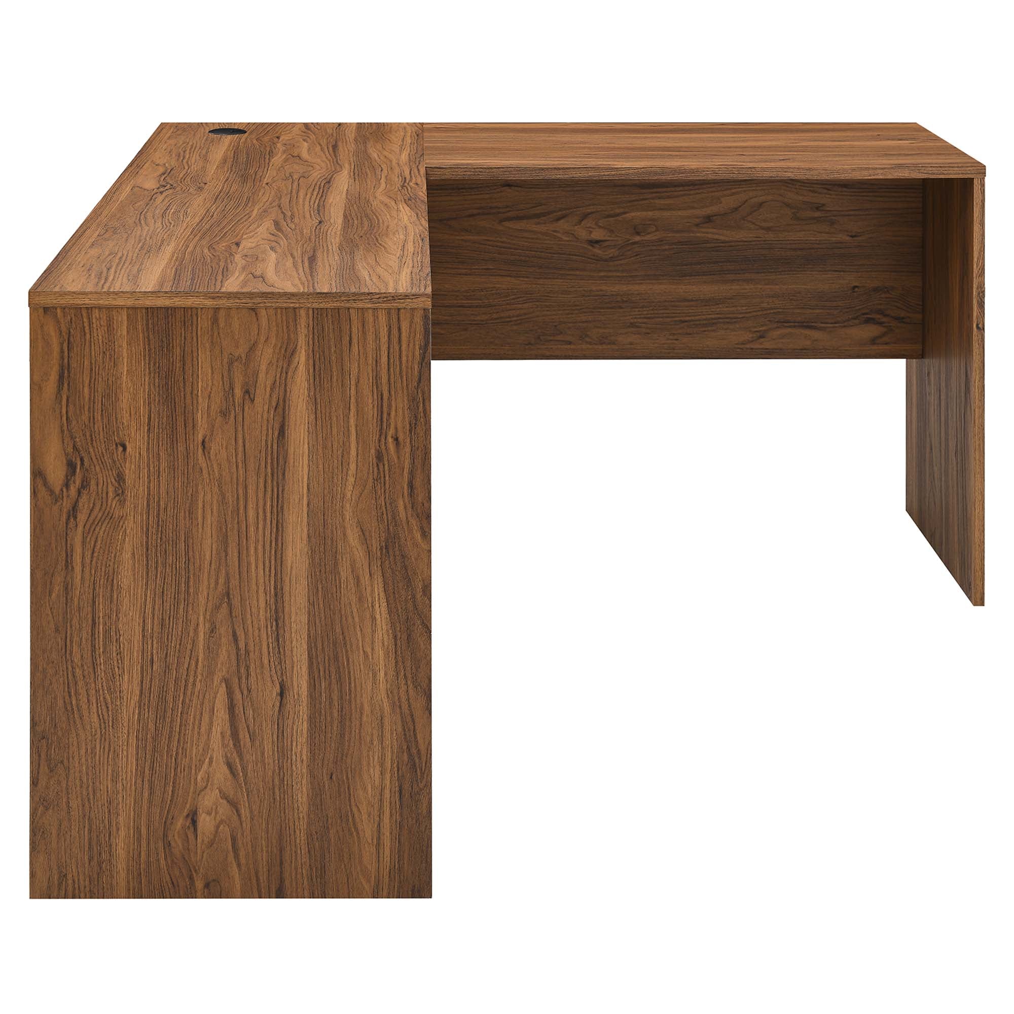 Transmit Wood Desk and File Cabinet Set in Walnut White