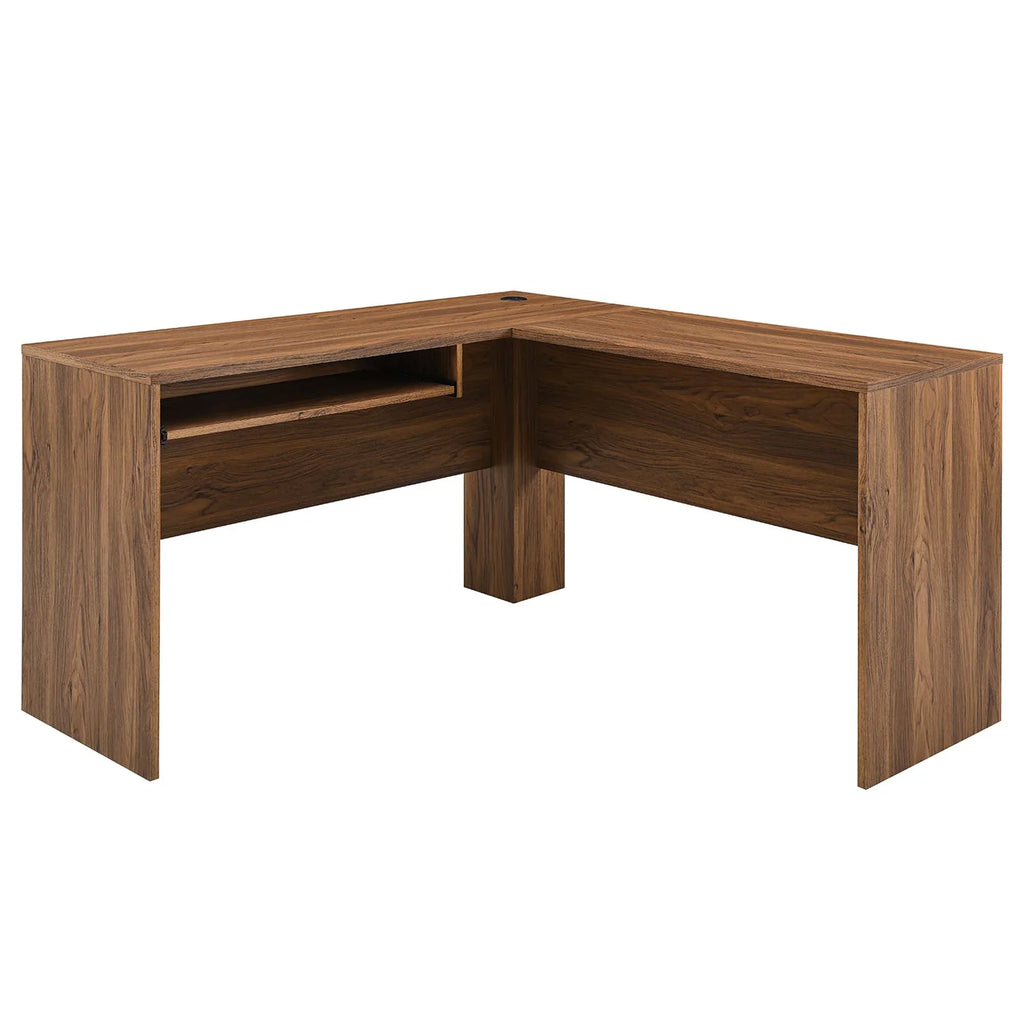 Transmit Wood Desk and File Cabinet Set in Walnut White