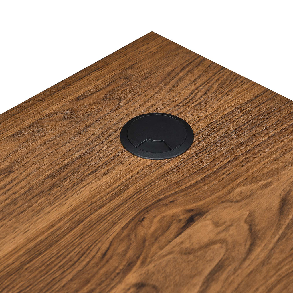 Transmit Wood Desk and File Cabinet Set in Walnut White