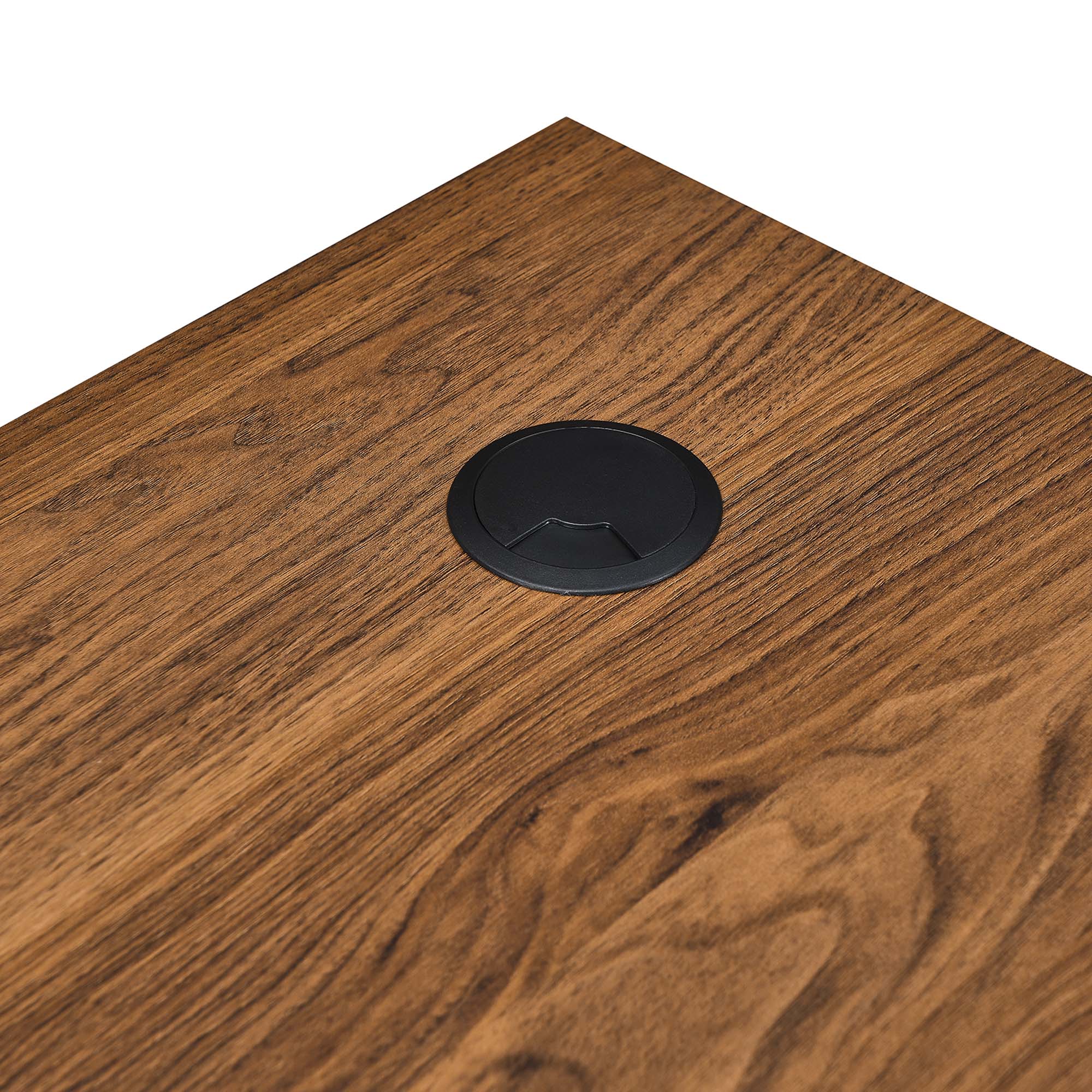 Transmit Wood Desk and File Cabinet Set in Walnut White