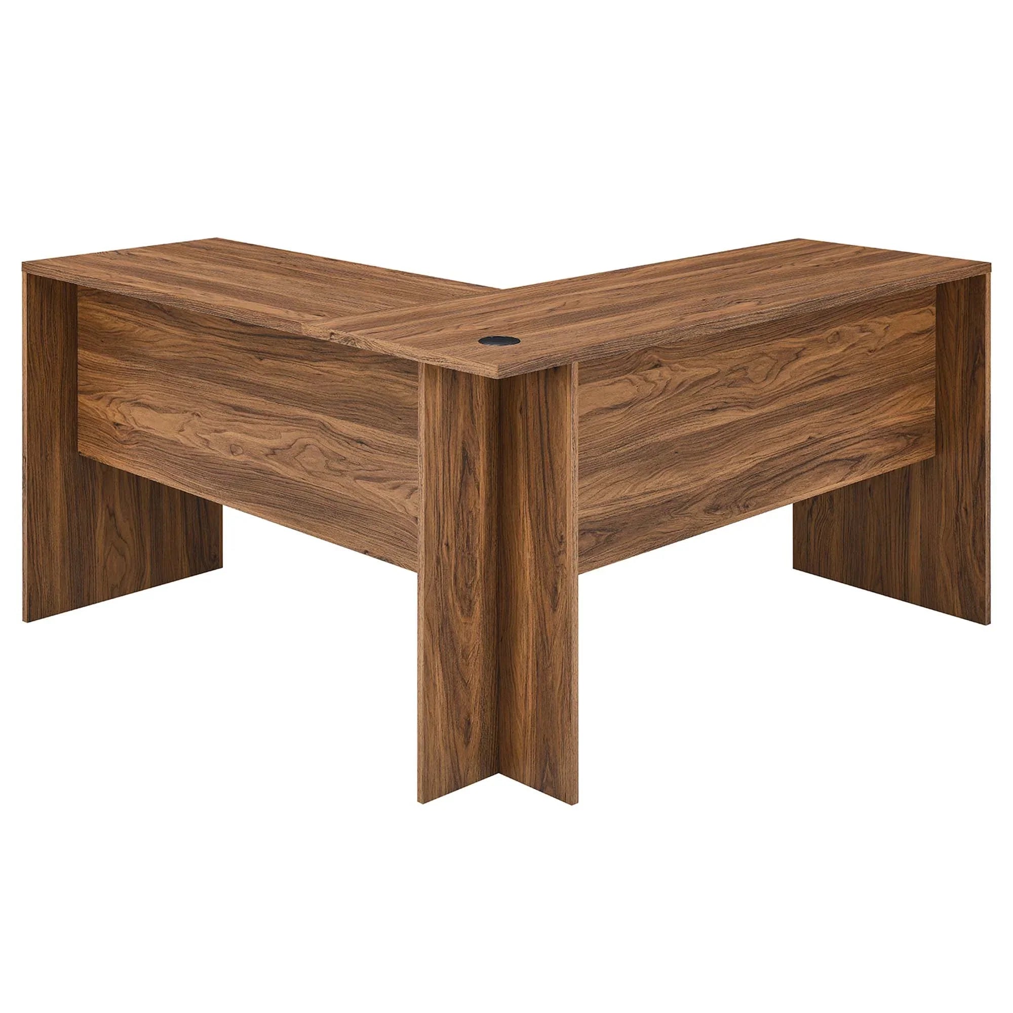 Envision Wood Desk and File Cabinet Set in Walnut White