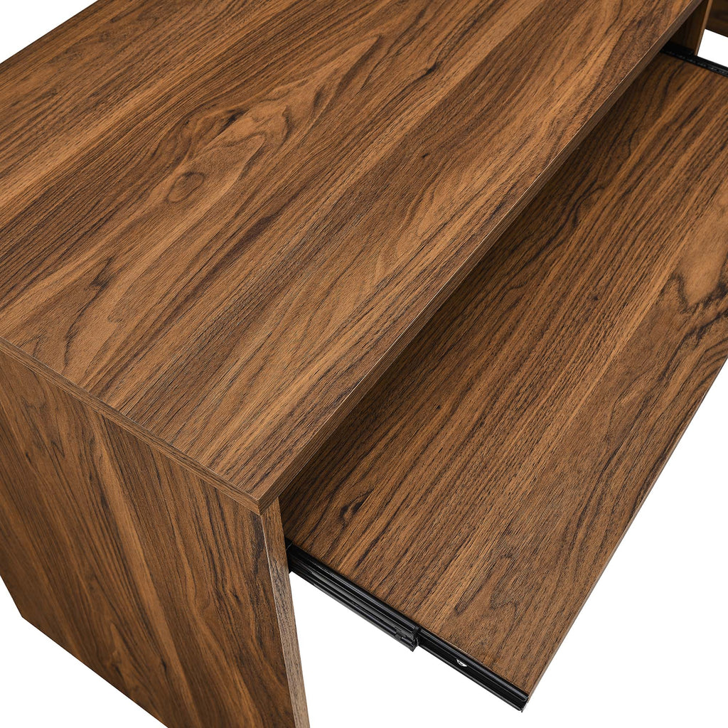 Envision Wood Desk and File Cabinet Set in Walnut White