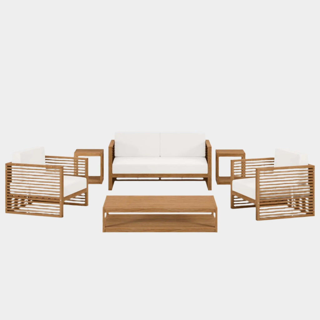 Carlsbad 6-Piece Teak Wood Outdoor Patio Set