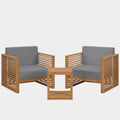 Carlsbad 3-Piece Teak Wood Outdoor Patio Set