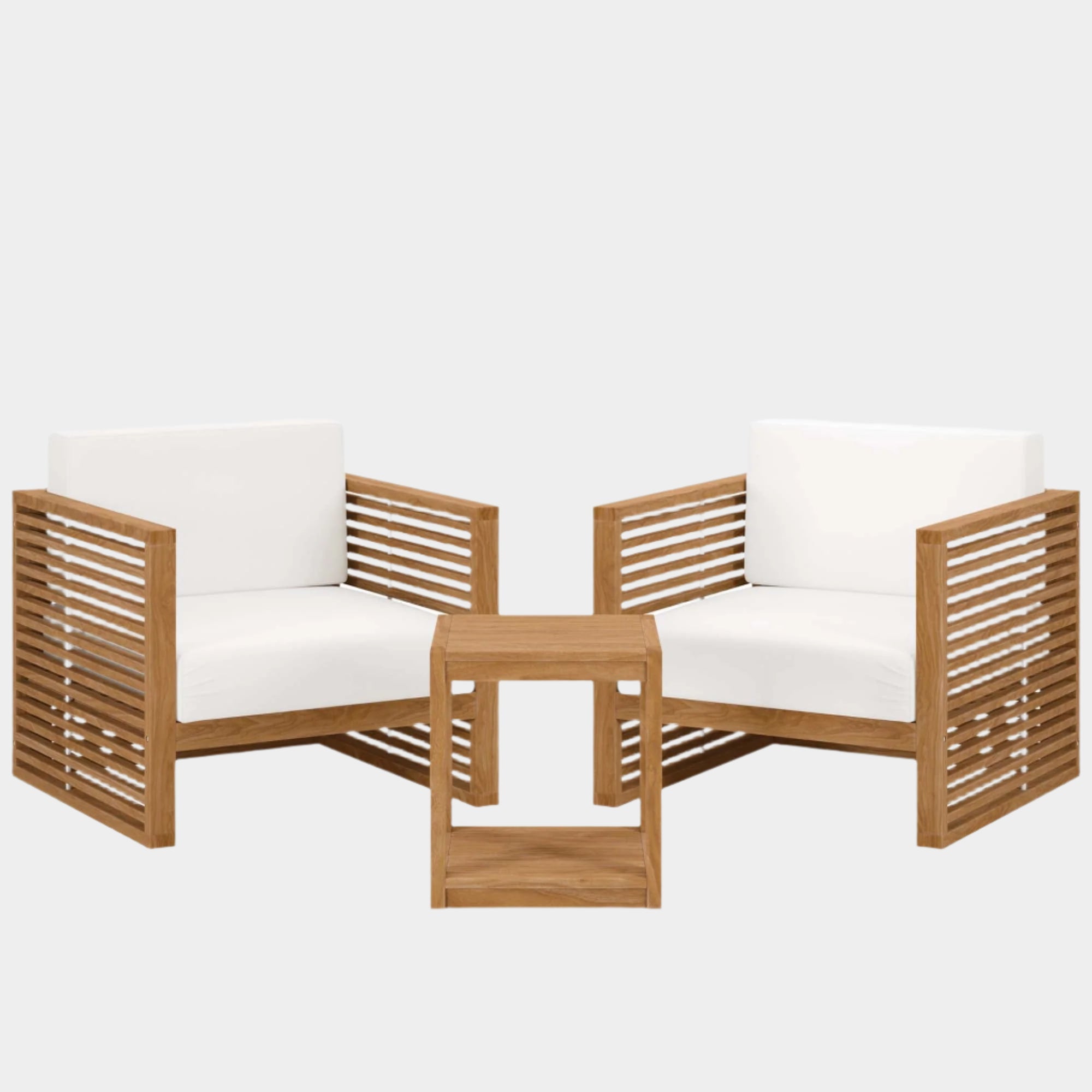 Carlsbad 3-Piece Teak Wood Outdoor Patio Set