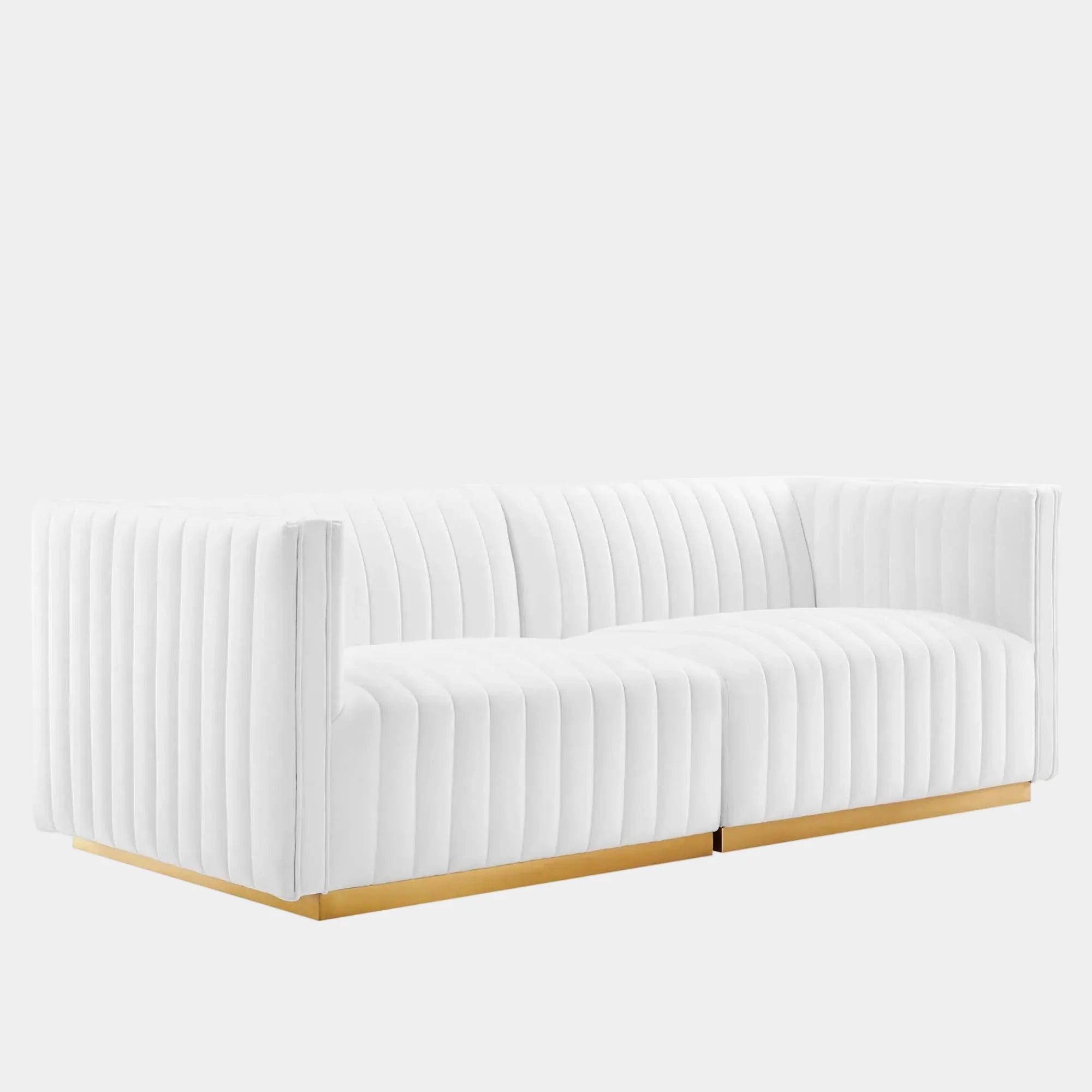 Conjure Channel Tufted Performance Velvet Loveseat