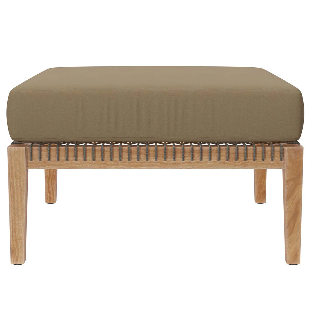 Clearwater Outdoor Patio Teak Wood Ottoman